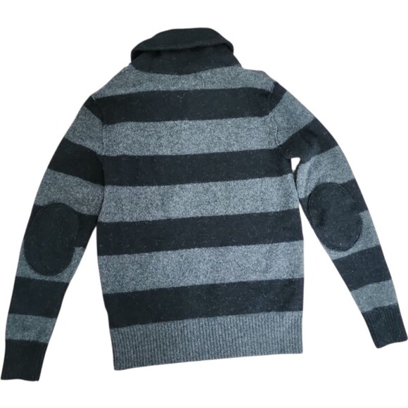 J.Crew 100% lambswool shawl neck striped sweater Small Cozy Quiet Luxury School - Picture 8 of 9